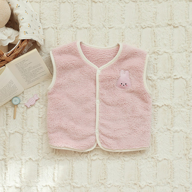 마롤로뜨 빌리지 극세사 아기조끼 신생아 유아 아동 어린이집 실내조끼 와펜, 마롱이_와펜 극세사 조끼