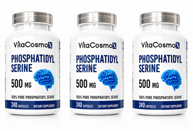 미국직배송 VitaCosmoX Phosphatidylserine 포스파티딜세린 500mg, 3개, 240정