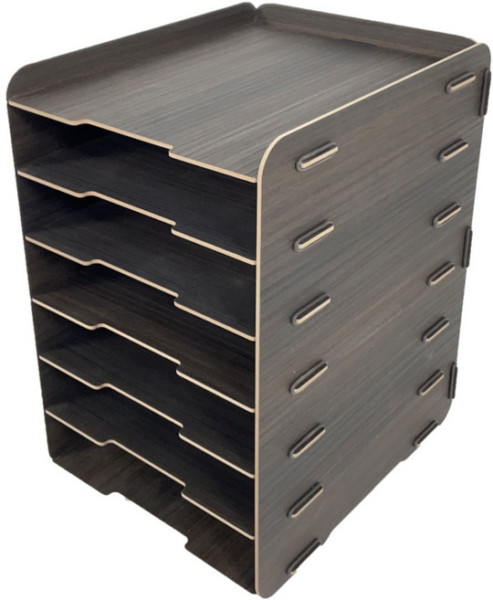 올지 6단 A4서류보관함 서류함 문서정리함 트레이, 다크브라운