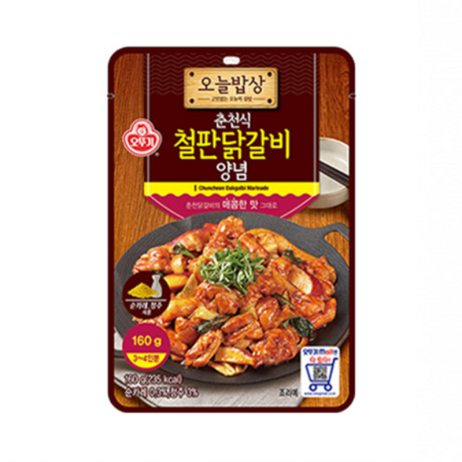 오뚜기 오늘밥상 춘천식 철판닭갈비 양념, 160g, 19개