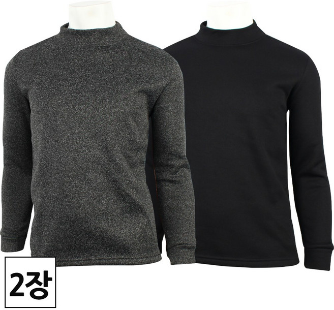 2장 [더맨월드] 겨울용 남자 기모로 따뜻한 업업 반목티 _ 남성용 기본 목폴라 남자티 심플 작업복 외출복 이너티 티셔츠 M1229