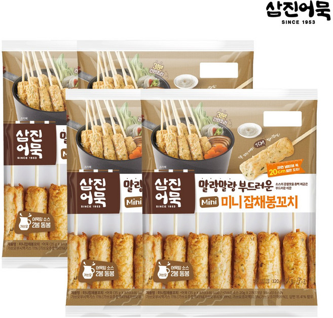 [삼진어묵] 미니잡채봉꼬치 x 4개, 320g