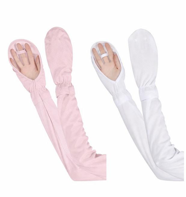 지엠앤 1+1자외선 차단 냉감 쿨토시 고급형 손등덮개, 화이트+핑크, 1개