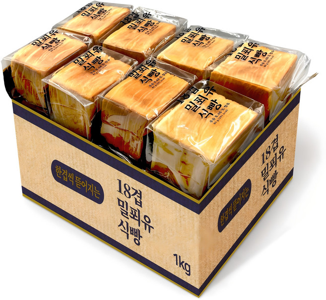 트레이더스 한겹씩 뜯어지는 부드러운 밀푀유 우유 식빵 1kg, 1개