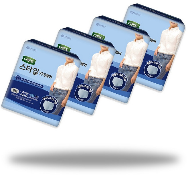 디펜드 스타일 언더웨어 슬림 대형 남성 9x4, 특대형, 4개, 9개입