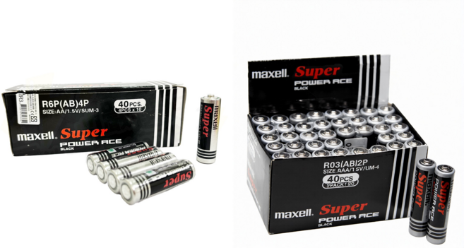 maxell Super Power Ace 碳鋅電池 R03/AAA 1.5V 40顆裝, 1個, MAXELL 3號(2顆入)