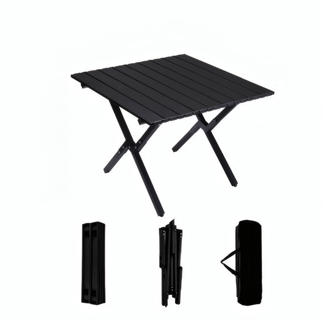 프란다스 아웃도어 캠핑의자 테이블 세트, 블랙