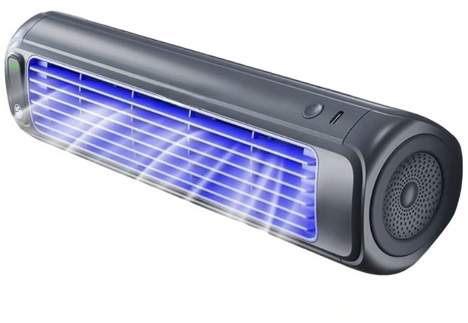 링에어 미니 냉풍기 소형 벽걸이 선풍기 저소음 휴대용 사무실 주방 욕실, 충전식(딥그레이)