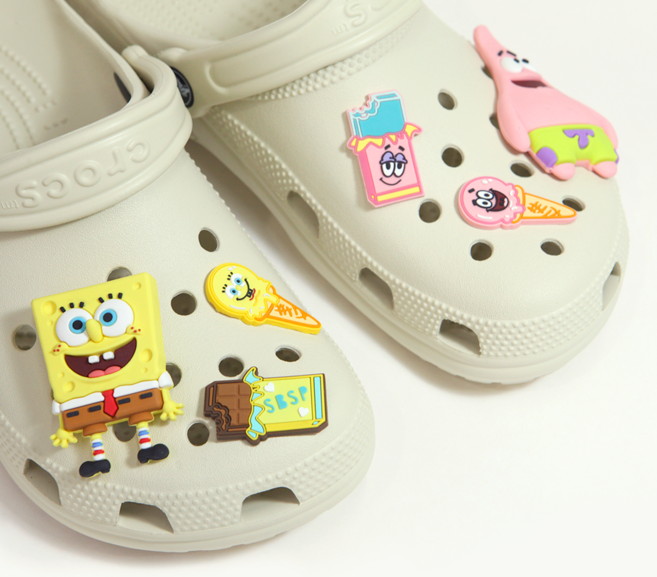 스폰지밥 참 세트 실리콘 파츠 신발 악세사리 파츠 신꾸 4개