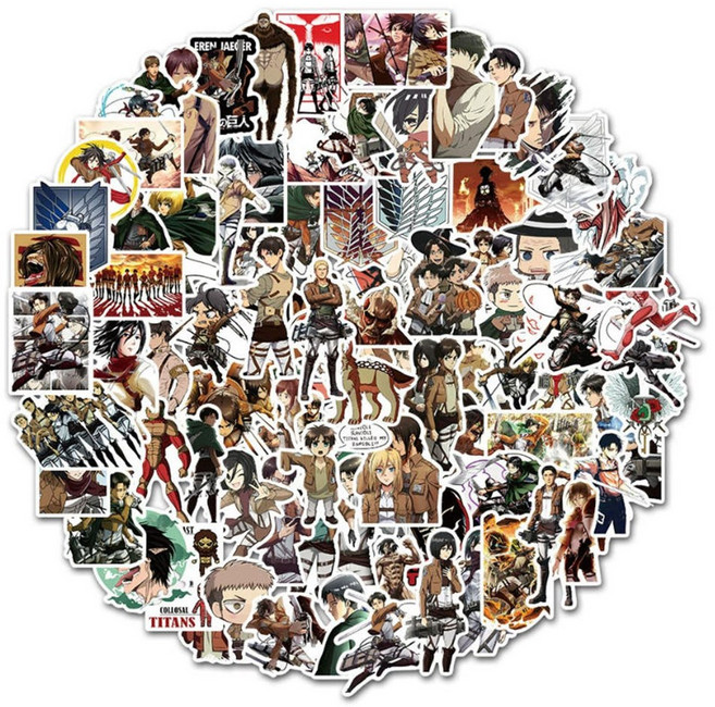 진격의 거인 조사병단 캐리어 언니 테순이 노트북 다꾸 꾸미기 스티커 예쁜 방수 리무버블, 100개