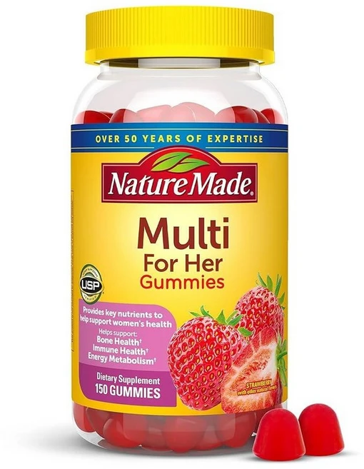 Nature Made 여성용 멀티비타민 구미 젤리 70정 35일 분량, 150 Count (Pack of 1), 1개, 150정 - 쿠팡