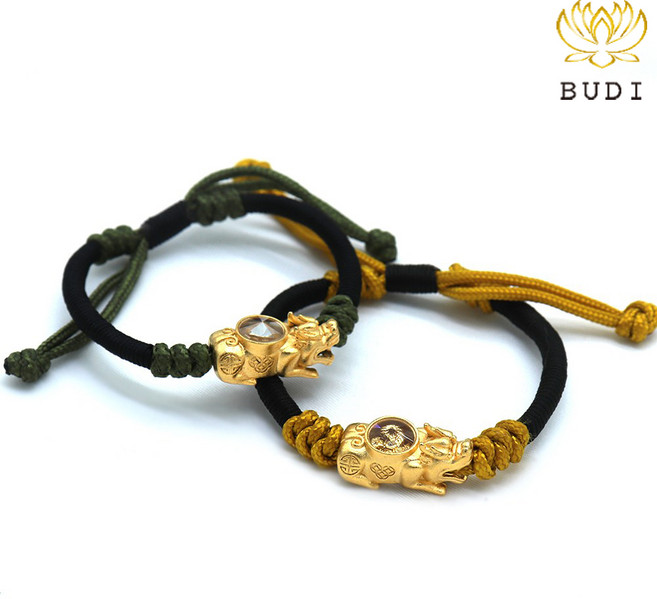 [BUDI] 황금 초재진보 비휴 매듭 팔찌
