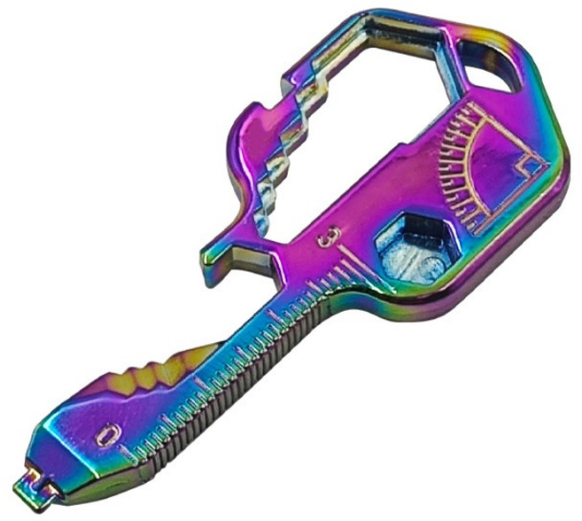 XILLA 24合一多功能鑰匙工具 隨身修車工具 螺絲起子 六角扳手, 彩鈦色 送鑰匙圈, 1個