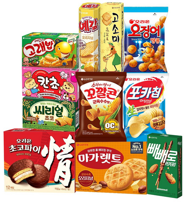 봉지 곽 과자 11종 혼합세트(씨리얼 초코파이 고소미 포카칩 등), 1세트, 봉지,곽과자11종