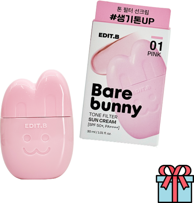 에딧비 베어버니 톤필터 선크림 복숭아빛 생기톤업 핑크(pink) + 사은품(랜덤), 4개, 30ml