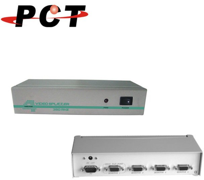 PCT 1進4出 VGA 螢幕分配器 Splitter MSV435, 1個