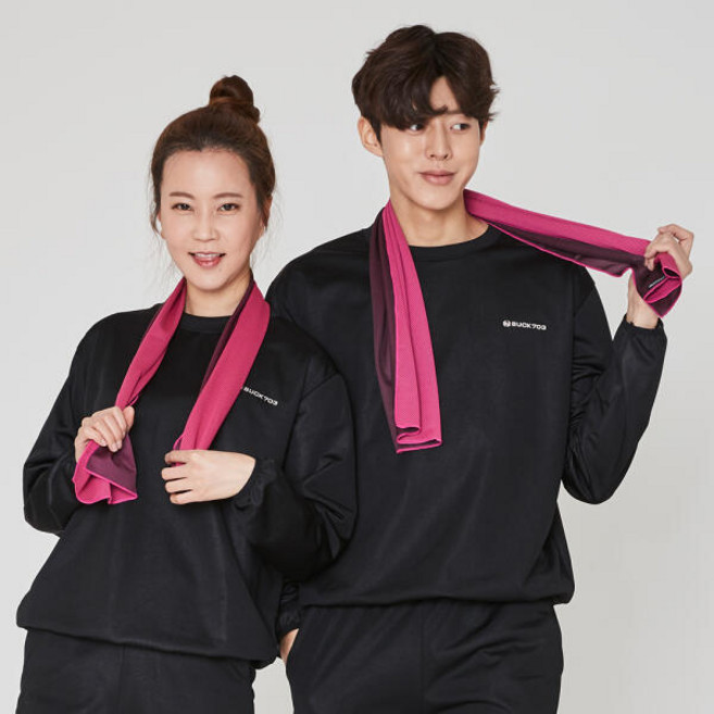 벅703 남녀공용 부스트웨어 다이어트 땀복 상하 세트
