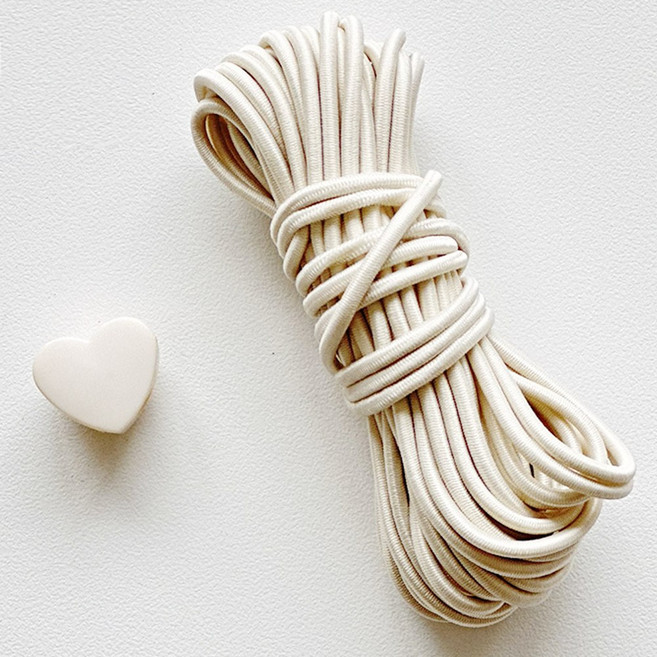 DIY 옷 소품 만들기 부자재 - 하트 스토퍼 + 스트링 5m 세트, 아이보리, 10개