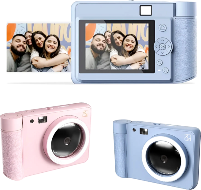 HPRT Z1 휴대용 즉석카메라 핸드폰 사진 인화 포토프린터+인화지 5매, 핑크, 1개