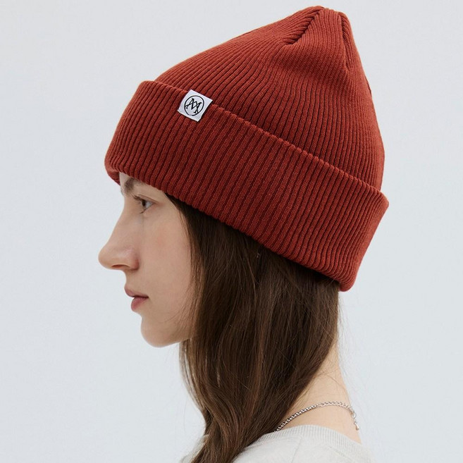 [미네티] 여성비니 클래식 라벨 여성 니트 비니 모자 숏 얇은 면 롱 골지