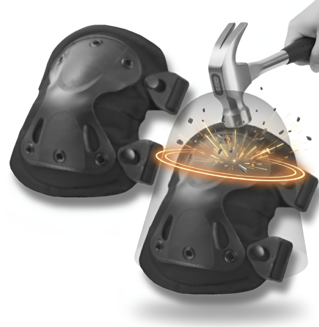 유용몰 야외 현장 산업용 작업용 무릎보호대 패드, 블랙, 1세트