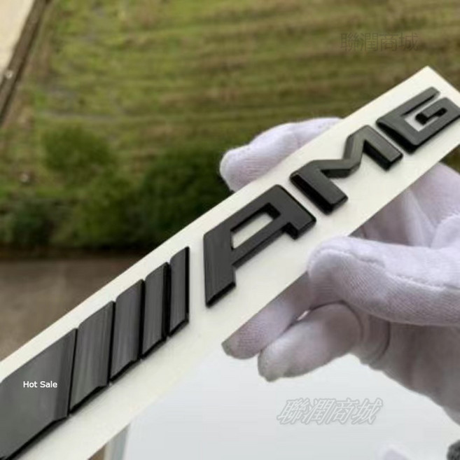 AMG 車尾門貼 適用Benz, 1個, 亮黑色 AMG【17-20年】