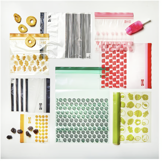 [이케아 정품] 이케아 지퍼백 올인원세트 - 컬러풀(대형+중형+소형+미니 세트), 1세트, 200개입, 혼합 크기