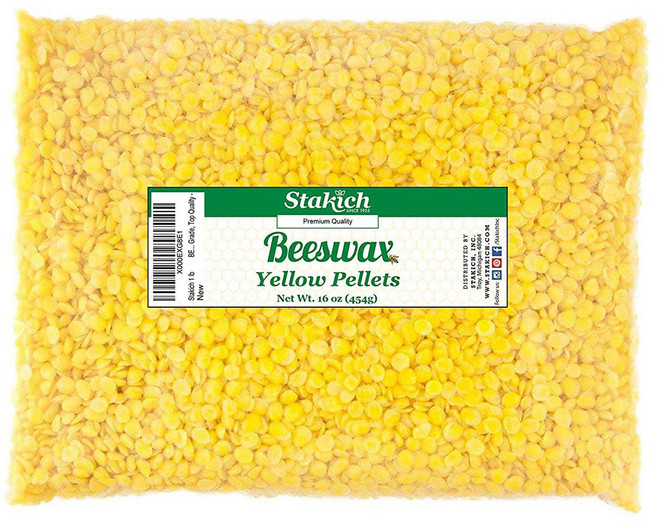 Stakich 純黃色蜂蠟粒, 454g, 1個