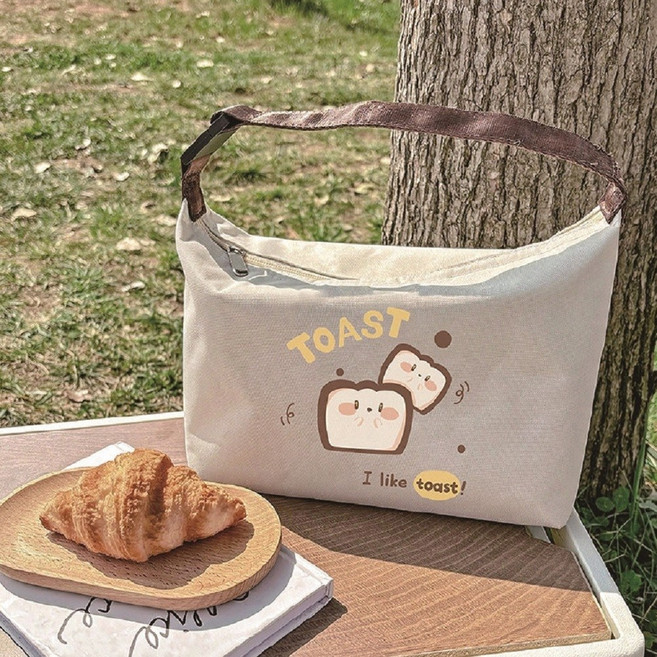 귀여운 도시락가방 보온 도시락통 베이커리 캐릭터, 크루아상