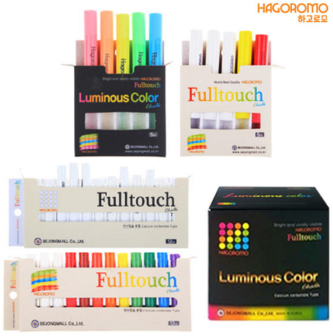 하고로모 탄산 형광분필 5색 혼합 5본, 혼합색상, 5개