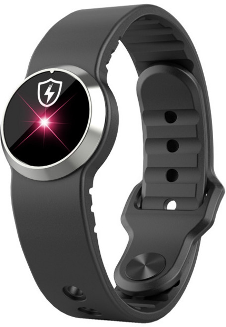 피라모니 정전기 완화 실리콘 팔찌, 1개, 원형블랙