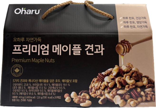 오하루 자연가득 프리미엄 메이플 견과 24개입, 504g, 1개