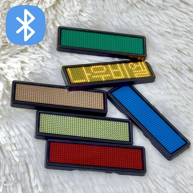 LED 명찰 전자 자석명찰 블루투스 어플 충전식 이름표 네임택 미니 전광판 알림판 표지판, 1)명찰 빨간색, 1개