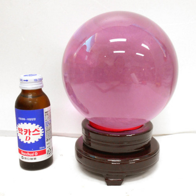 분홍 유리구슬 15cm 크리스탈구슬 수정구 수정구슬