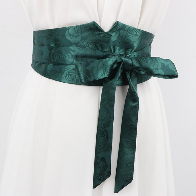 DURI 한복 허리띠 여성 드레스 장식 악세사리 천 복고풍 전통 돌띠 넓은 벨트