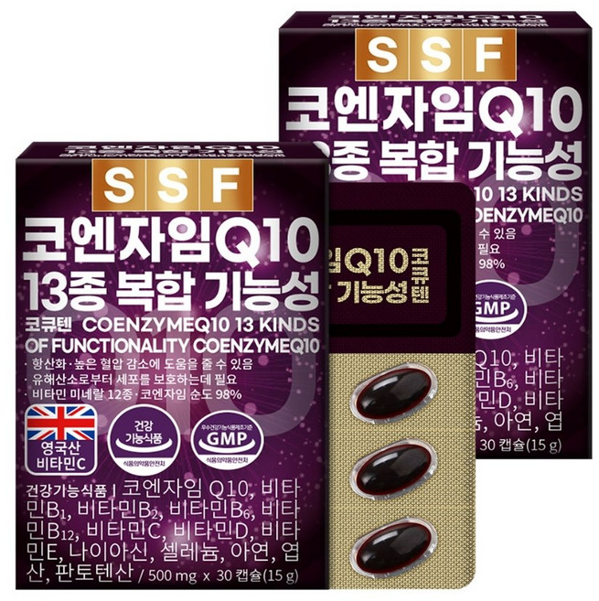 순수식품 코엔자임Q10 코큐텐 비오틴 엽산 아연, 30정, 2박스