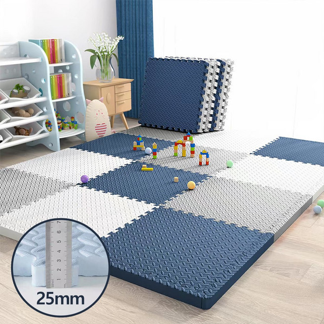 층간소음 미끄럼방지 두꺼운 퍼즐매트 고탄성 바닥매트 거실 베란다 침실 다용도 매트, 4개, 브라운