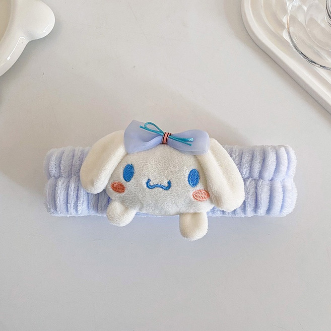 Sanrio 三麗歐 卡通珊瑚絨髮帶, 1個, 卡通洗漱髮帶