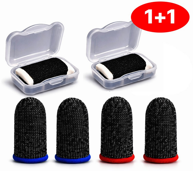 게이밍 휴대폰 게임 배그 터치 골무, 1세트, 레드+블루