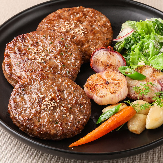 [온밥엔]국내산 프리미엄 순한맛 떡갈비 육즙가득 두툼한 전주 떡갈비 300g 2봉, 단품