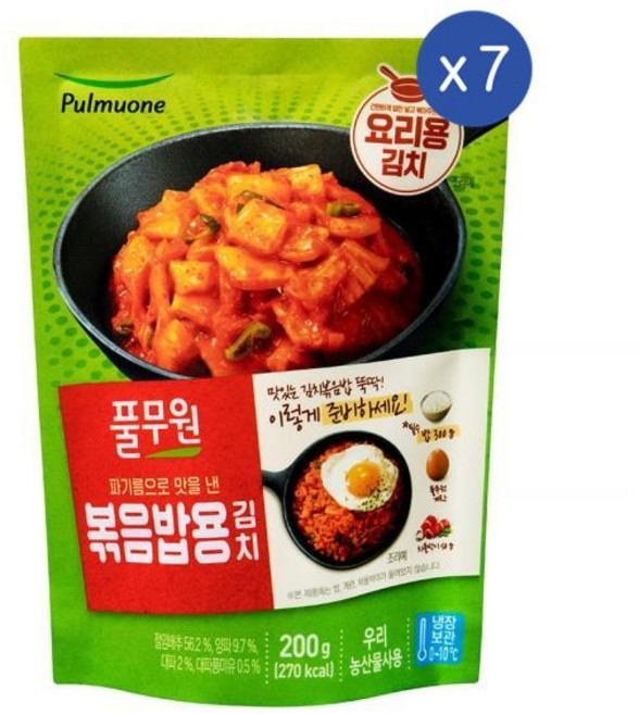 풀무원 볶음밥용 요리김치, 7개, 200g