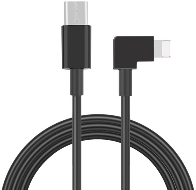 DJI 아바타 FPV 고글 전용 영상 전송 케이블 스마트폰 태블릿 연결 데이터 케이블 C타입 아이폰 안드로이드 호환, 1개, (아바타) 화면전송케이블(아이폰)(블랙)