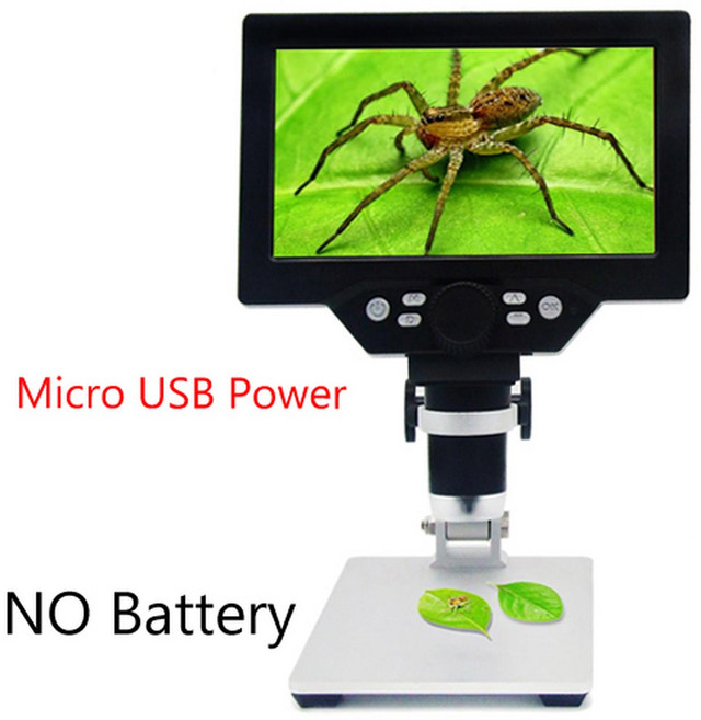 G1200 연속 줌 전자 디지털 현미경 7 인치 HD LCD 디스플레이 휴대용 멀티 앵글 카메라, 8.UK Plug - NO Battery