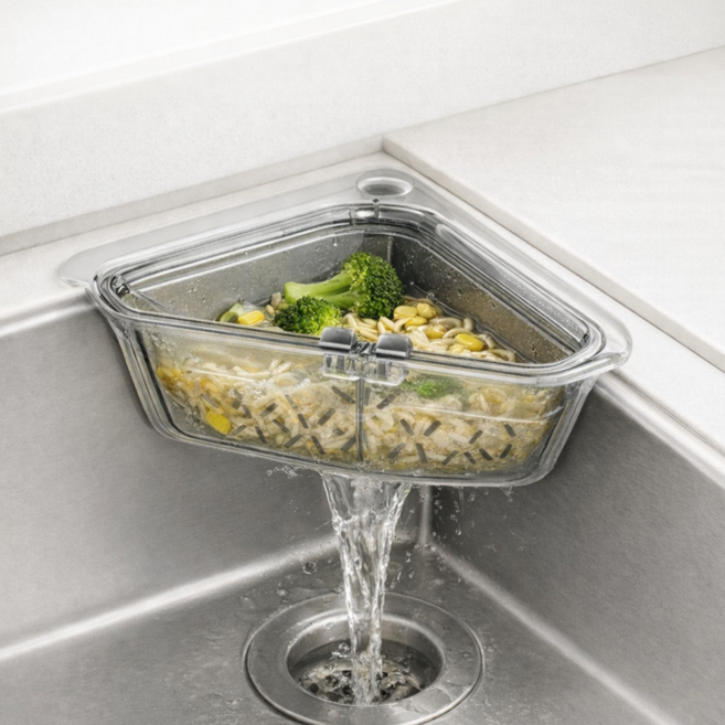 그로업스 자석으로 착 붙는 간편한 싱크대 음식물 거름망, 1개, 블랙