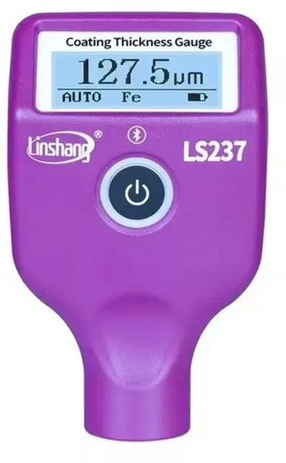 Linshang 자동차 페인트 두께 게이지 LS237 자동 코팅 확인 3가지 색상 및 회전식 스크린으로 철 퍼티 식별, LS237 with Sleeve, 1개