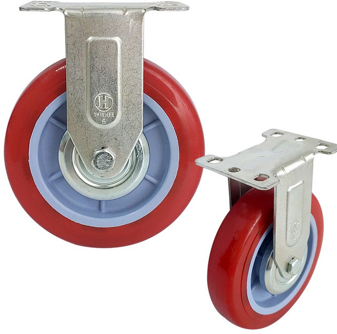 우레탄 125mm (5) 고정 바퀴 운반구 수레 핸드카트 운반 카트 구르마 대차 끌차