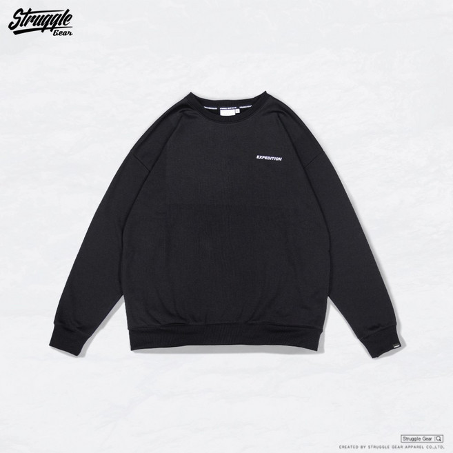 STRUGGLE GEAR OVERSIZE EXP印花口袋厚磅大學T 棉質內刷毛 四色 M-XXL