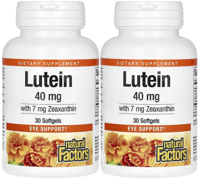 네추럴팩터스 루테인 40mg 위드 7mg 지아잔틴 30 소프트젤 2개 메리골드 제아잔틴, 30정