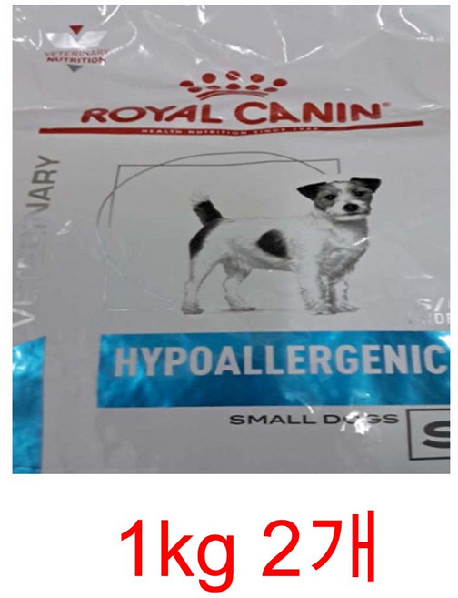 로얄캐닌 독 하이포알러제닉 스몰독 건사료 1kg + 1kg / 저알러지 사료 / 가수분해 단백질 사료 / 식이알러지 처방식 + 사은품 웰케어 유산균, 알러지예방, 2개