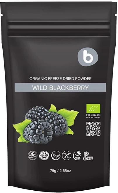 냉동 건조 블랙베리 유기농 블랙베리의 블랙베리 파우더 - 스무디 베이킹 향료 및 식용 색소를 위한 안토시아닌 폴리페놀이 풍부함 75.1g(2.5온스) 219704, 2.65 Ounce (Pack of 1), 75g, 1개 - 쿠팡